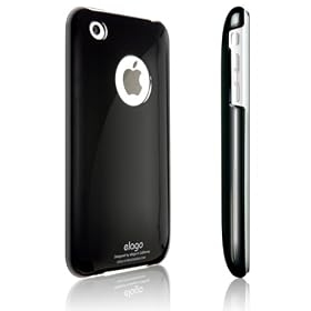 elago iPhone 3G Shine Case (High Glossy) + Smudge Free Film - Black (Made in Korea)