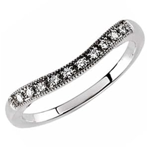 14kt White Gold Curvilinear Tracery Diamond Wedding Band