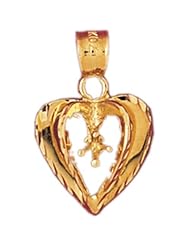 Dazzlers Solid 14k Gold Heart Charm Pendant Available in three colors from jewelsberry (weights: 1.9 grams only)