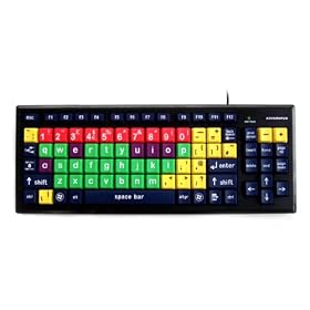 Accuratus Monster 2 USB Learning Keyboard in Lowercase - Mixed Colour