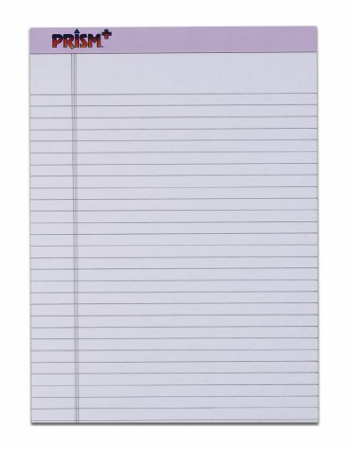 TOPS 63140 Prismt Plus Legal Rule Writing Pads, Letter, Pastel Orchid, 50 sheets/pad, 12/pk