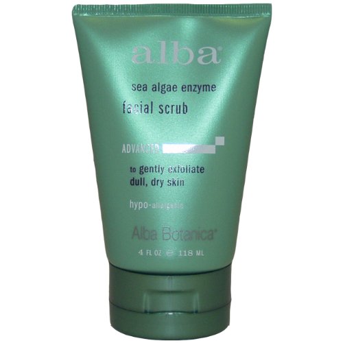 Alba Botanica Sea Enzyme Facial Scrub, 4-Ounce Tube  (Pack of 2)