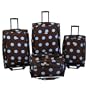 American Flyer Grande Dots 4-Piece Luggage Set - Brown/Blue