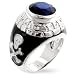 WOMEN'S TWO TONE RINGS W/COLORED CZ - Skull