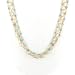 Triple Strand Turquoise Gemstone Beaded Choker Necklace with Twisted Gold Filled Chain, 15" Length, #7544