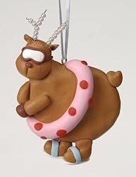 Club Pack of 12 Swimming Diva Reindeer Pearl Antlers Christmas Ornaments #23108