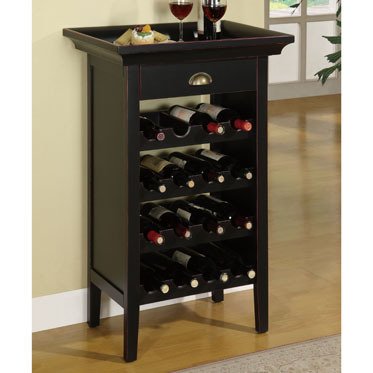 Black with Merlot Rub through Wine Cabinet
