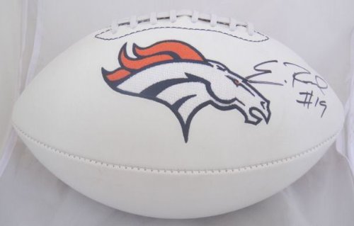 EDDIE ROYAL SIGNED AUTOGRAPHED DENVER BRONCOS LOGO FOOTBALL W/ HOLOGRAM + COA