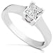 1/2carat EGL Certified Princess Cut Diamond Solitaire Ring in 14K White Gold (GH/SI)