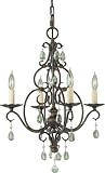 Murray Feiss F1904/4MBZ Chateau Four-Light Mini Chandelier Duo-Mount, Mocha Bronze with Prismatic Glass Crystals