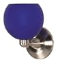 Nuvo 60/694 Halogen Wall Fixture with Cobalt Sphere Shade, Brushed nickel