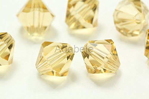 50 3mm Adabele Austrian Bicone Faceted Crystal Beads Gold Champagne Alternative For Swarovski Preciosa Crystalized #5301/5328