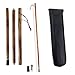 55" 3-Section Natural Wood Walking Hiking Stick - Disassembles to 18" Length for Easy Pack & Carry - Includes Backpack Pouch - Two Tips