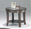 Cappuccino Finish Ribbed Apron End Table with Glass Top By Coaster Furniture