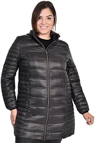 Nuage Sport Womens Ultra Lightweight Packable Down Puffer Jacket Black 2X