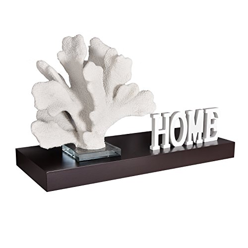 WELLAND (TM) Chicago Floating Wall Shelves, 24 Inches, Espresso