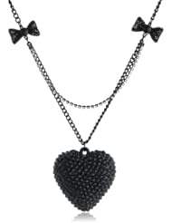 Betsey Johnson "Iconic Jet Setters" Heart Pendant Necklace, 22"