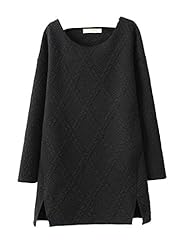 Above the Knee Cotton General Print Long Sleeves Round Neck Spring Fall  Dress