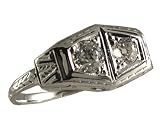 Art Deco White Gold Ring