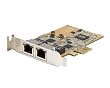 StarTech.com 2 Port PCI Express 10/100/1000 Gigabit Ethernet Network Adapter Card - Network adapter - PCI Express x1 low profile - Ethernet, Fast Ethernet, Gigabit Ethernet - 10Base-T, 100Base-TX, 1000Base-T - 2 ports