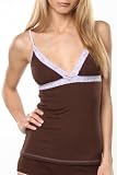 Underglam Brown Lavender Lace Trim Tank