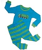 Leveret Little boys "Garbage Truck" 2 Piece Pajama 100% Cotton 6M-8 Years)