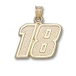 Driver Number 18 Large 5/8" Charm/Pendant -14K/10K, Stainless Steel or Gold Plated