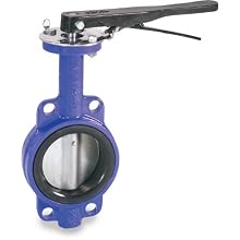 Smith-Cooper International 160 Series Iron Butterfly valve, Wafer Style, Stainless Steel 316 Disc, EPDM Seat, Lever Handle