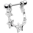 Crystalline Gem Gazing Star Cartilage Earring