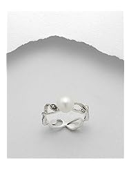Fresh Water Pearls Ring In 92.5 Sterling Silver