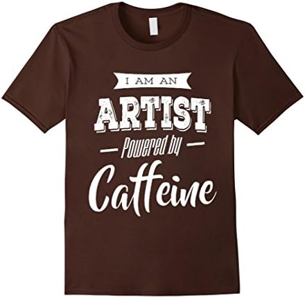 Men's I am An Artist Powered By Catteine T shirt Medium Brown