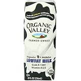 Organic Valley White 1 % Milkfat Lowfat Milk, 8 Ounce Carton (Pack of 12)