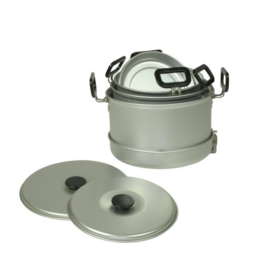 10T Woodman 12 Lot de casseroles et de poêles de camping Argent