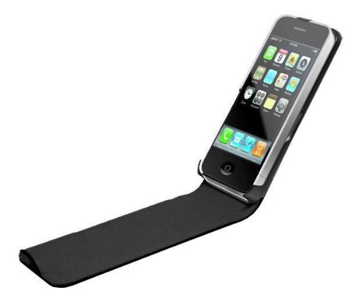 Apple - Etui en cuir pour iPhone 4 - Noir