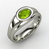 Oval Peridot Ring in 14K White Gold