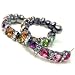 Silver Colorful Rhinestone Crystal Hoop Earrings Fashion Jewelry