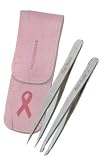 Tweezerman Petitetweezer Set With Pink Leather Case Benefiting Breast Cancer Awareness Initatives