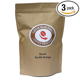Coffee Bean Direct Decaf Seville Orange Flavored, Whole Bean Coffee, 1 Pound Bags (Pack of... by Coffee Bean Direct
