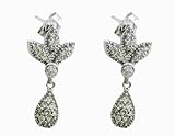 Ladies 0.40ct Diamond Flower Petal Earrings