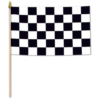 Beistle 50982 12-Pack Checkered Rayon Flags, 4 by 6-Inch