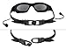 Anti Fog Swim Goggles with Connected Ear Plug - Mirrored Glass - High Quality Material - Bundle with Extra Bonus Gift Nose Clip and Protector Case