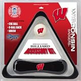 Wisconsin Badgers Billiard Accessories Kit - includes Triangle Rack, Cue Ball and Brush