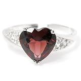 2.3ct Genuine Natural Garnet Gemstone and Diamond 10k White Gold Ring