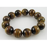 Natural tiger eye round stretch bracelet 7.5