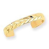 14k Yellow Gold Diamond Cut Toe Ring - Gh23230