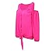 Sunward(TM) Women Fashion Deep V Collar Strapless Chiffon Long Sleeve Shirt (XLarge, Hot Pink)