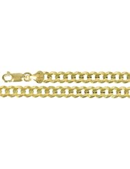 6mm 14K Yellow Gold Solid Concave Curb Classic Link Chain Necklace with Secure Lobster Claw Lock Clasp - 30" inches