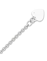 Sterling Silver .02ct Diamond Heart Bracelet - 7.5 Inch