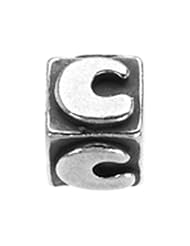Avedon Polished Sterling Silver Square Initial C Slide Charm