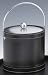 Kraftware 68768 Stitched Black 3 Quart Stitched Ice Bucket with Bale Handle and Metal Cover